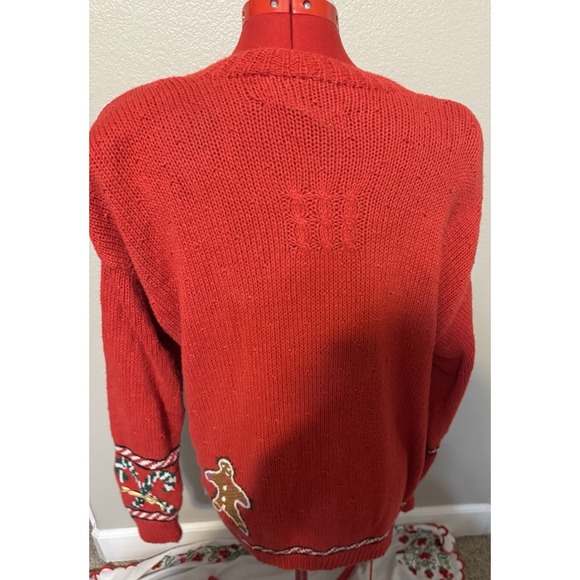 Vintage 1992 Marisa Christina Christmas Sweater L Gingerbread Houses Ugly Xmas - Picture 5 of 9